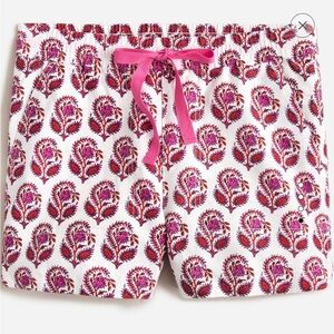 J.Crew Seaside Linen Blend Shorts in Bouquet Block Print